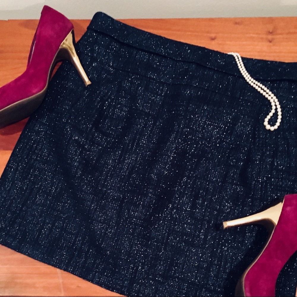 J.Crew Shimmery Navy Miniskirt